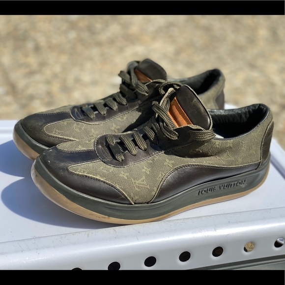 Louis Vuitton Khaki Monogram Canvas Mini Lin Sneakers Size 39 ( 8.5 US ) - Picture 1 of 9